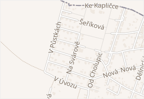 Na Svárově v obci Dolní Břežany - mapa ulice