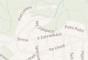 Na Zálepech v obci Dolní Břežany - mapa ulice