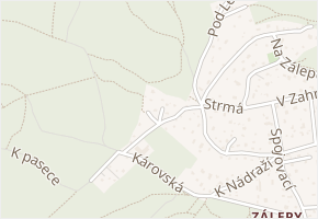Nad Roklí v obci Dolní Břežany - mapa ulice