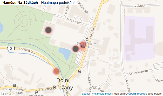 Mapa Náměstí Na Sádkách - Firmy v ulici.