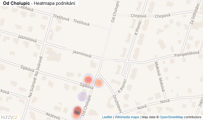 Mapa Od Cholupic - Firmy v ulici.