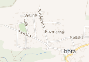 Rozmarná v obci Dolní Břežany - mapa ulice