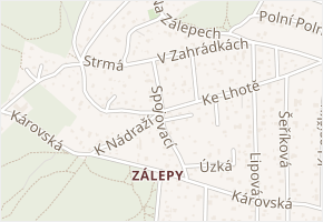Spojovací v obci Dolní Břežany - mapa ulice