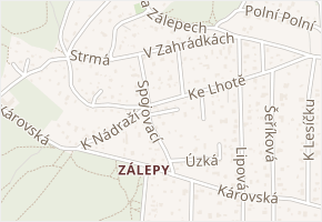 Stísněná v obci Dolní Břežany - mapa ulice