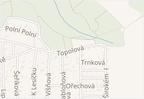 Topolová v obci Dolní Břežany - mapa ulice
