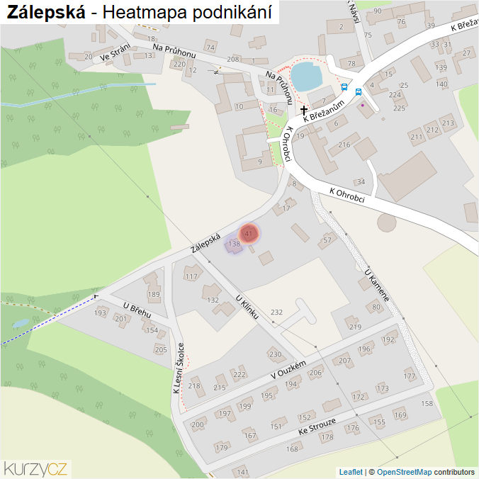 Mapa Zálepská - Firmy v ulici.