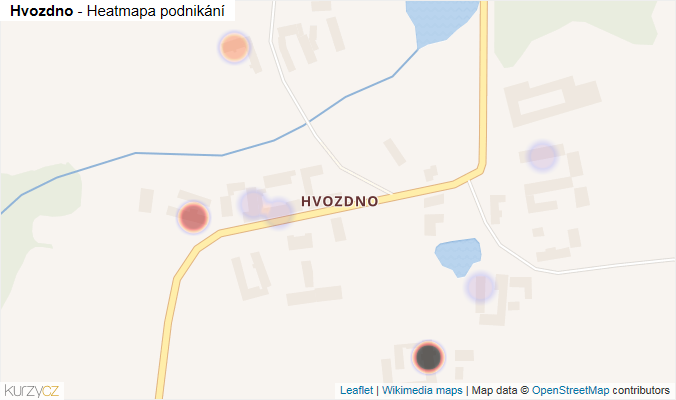Mapa Hvozdno - Firmy v části obce.