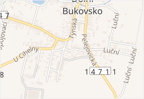 V Hliníku v obci Dolní Bukovsko - mapa ulice