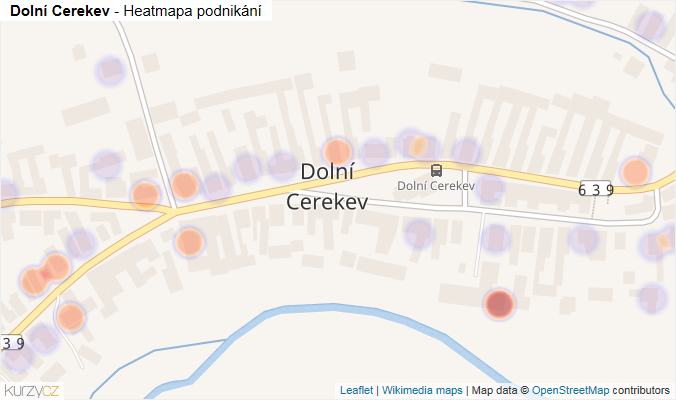 Mapa Dolní Cerekev - Firmy v části obce.