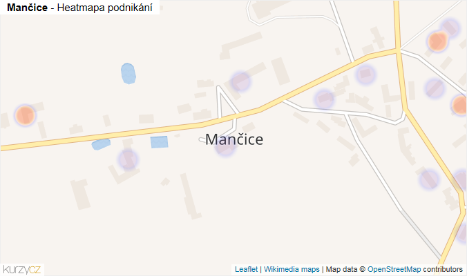 Mapa Mančice - Firmy v části obce.