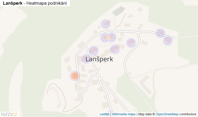 Mapa Lanšperk - Firmy v části obce.