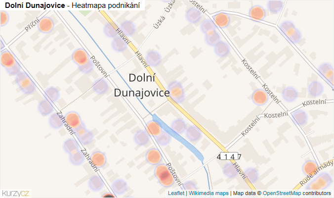 Mapa Dolní Dunajovice - Firmy v části obce.