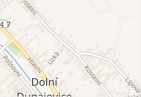 Kostelní v obci Dolní Dunajovice - mapa ulice