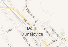 Úzká v obci Dolní Dunajovice - mapa ulice