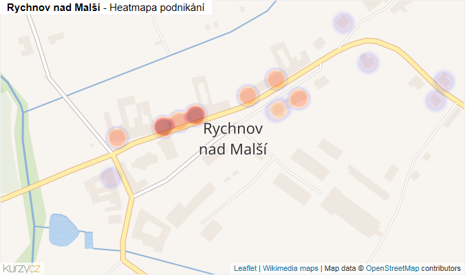 Mapa Rychnov nad Malší - Firmy v části obce.