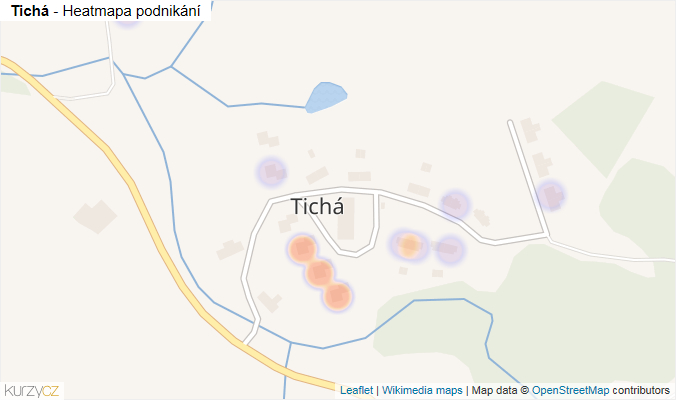 Mapa Tichá - Firmy v části obce.