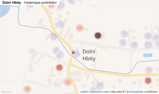 Mapa Dolní Hbity - Firmy v části obce.