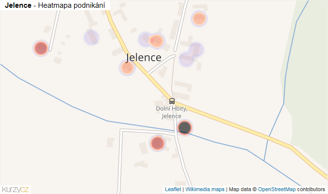 Mapa Jelence - Firmy v části obce.