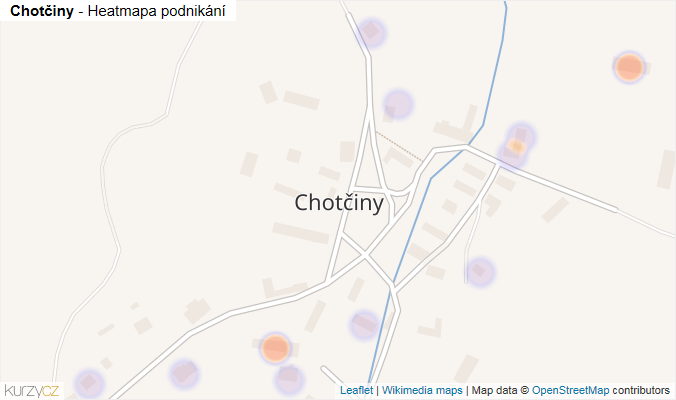 Mapa Chotčiny - Firmy v části obce.