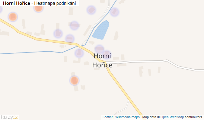 Mapa Horní Hořice - Firmy v části obce.