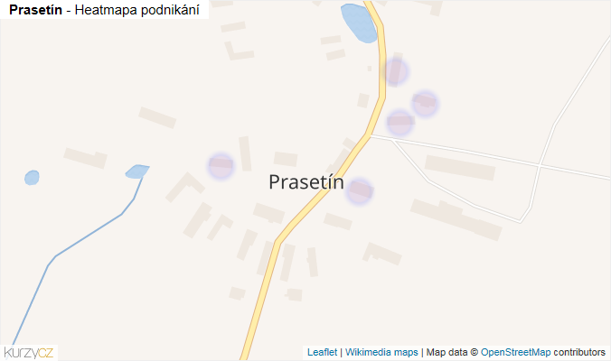 Mapa Prasetín - Firmy v části obce.