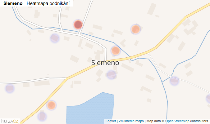 Mapa Slemeno - Firmy v části obce.