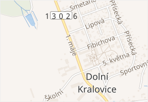 1. máje v obci Dolní Kralovice - mapa ulice