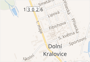 Fibichova v obci Dolní Kralovice - mapa ulice