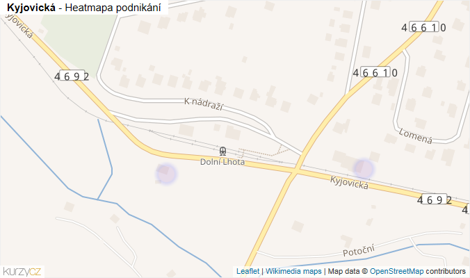 Mapa Kyjovická - Firmy v ulici.