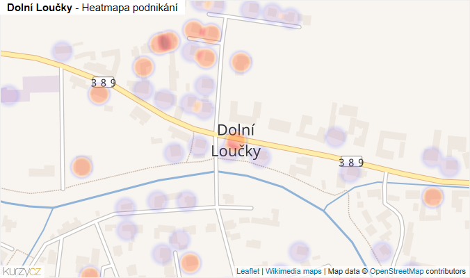 Mapa Dolní Loučky - Firmy v části obce.