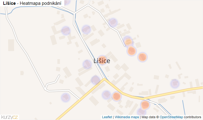 Mapa Lišice - Firmy v části obce.