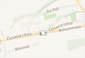 Červená cesta v obci Dolní Lutyně - mapa ulice