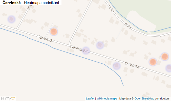 Mapa Červinská - Firmy v ulici.