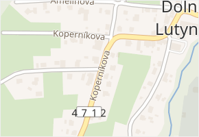 Koperníkova v obci Dolní Lutyně - mapa ulice