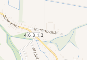 Martinovská v obci Dolní Lutyně - mapa ulice