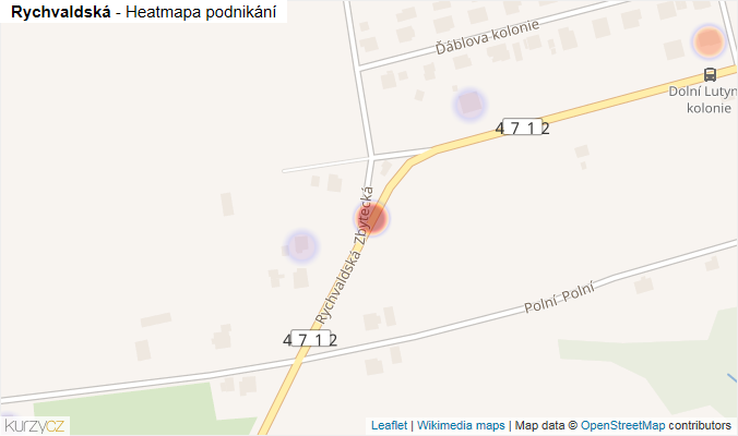 Mapa Rychvaldská - Firmy v ulici.