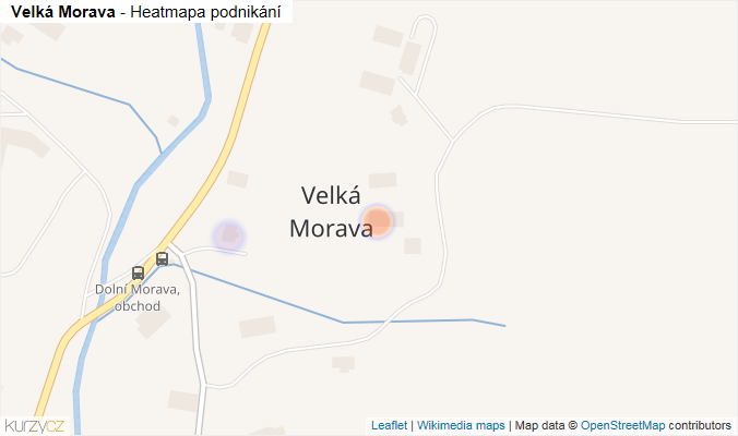 Mapa Velká Morava - Firmy v části obce.