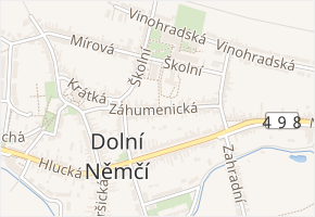 Záhumenická v obci Dolní Němčí - mapa ulice