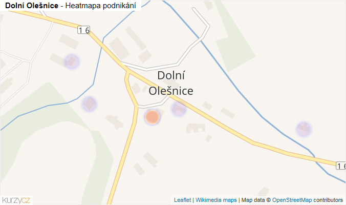 Mapa Dolní Olešnice - Firmy v části obce.