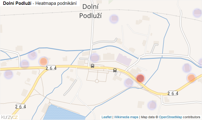 Mapa Dolní Podluží - Firmy v části obce.