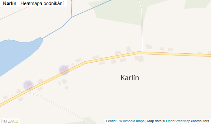 Mapa Karlín - Firmy v části obce.