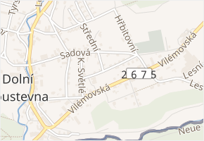 Souběžná v obci Dolní Poustevna - mapa ulice