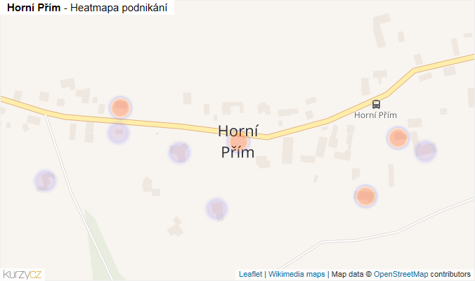 Mapa Horní Přím - Firmy v části obce.