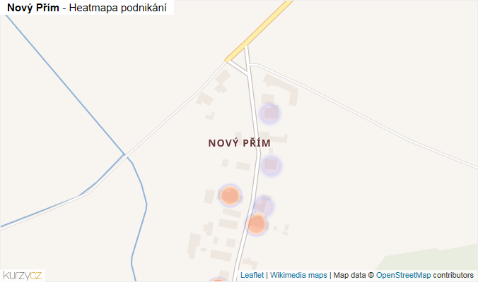 Mapa Nový Přím - Firmy v části obce.