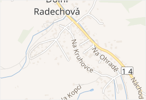 Na Kruhovce v obci Dolní Radechová - mapa ulice
