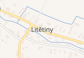 Litětiny v obci Dolní Roveň - mapa části obce