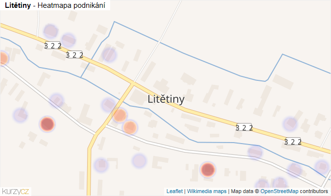 Mapa Litětiny - Firmy v části obce.