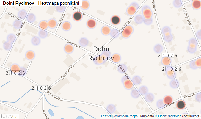 Mapa Dolní Rychnov - Firmy v části obce.