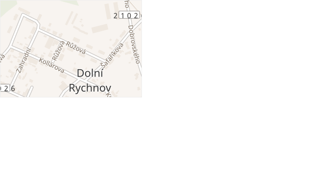 Růžová v obci Dolní Rychnov - mapa ulice