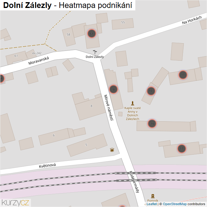 Mapa Dolní Zálezly - Firmy v obci.